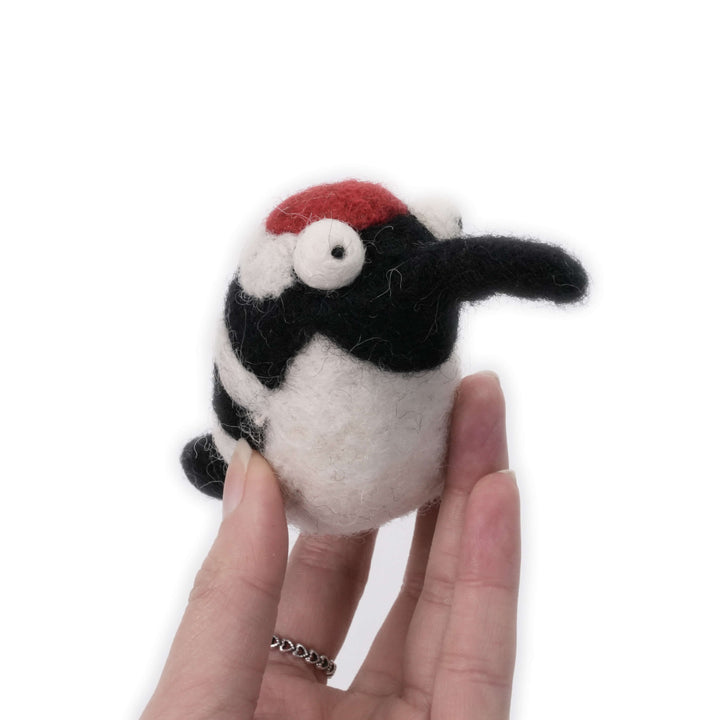 Handmade Woodpecker Ornament - Needle Felted Wool Bird Decoration | Woolbuddy