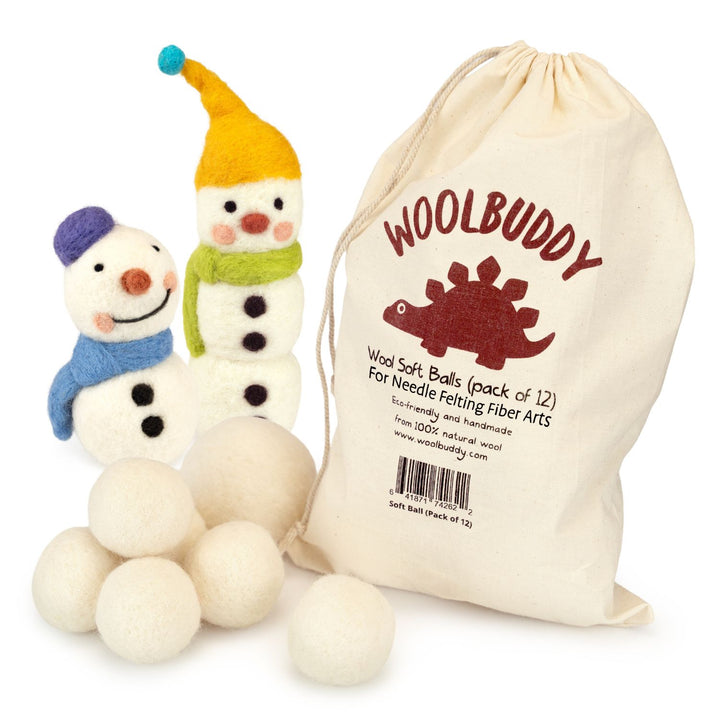 Soft Wool Felt Balls – 20 pcs / 12 pcs for Crafts, DIY Decorations, and Needle Felting | Woolbuddy