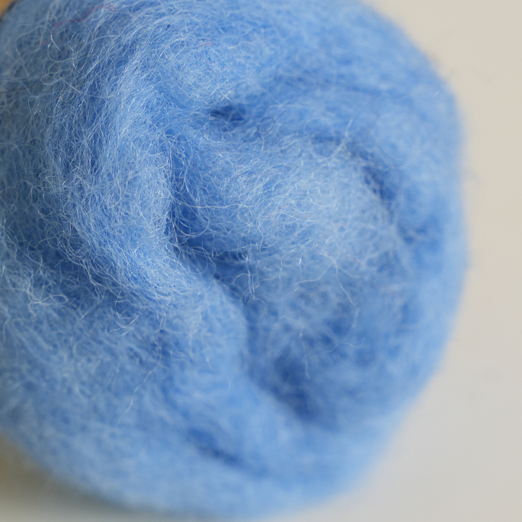 Corriedale Wool Blue 2 - Cornflower Blue