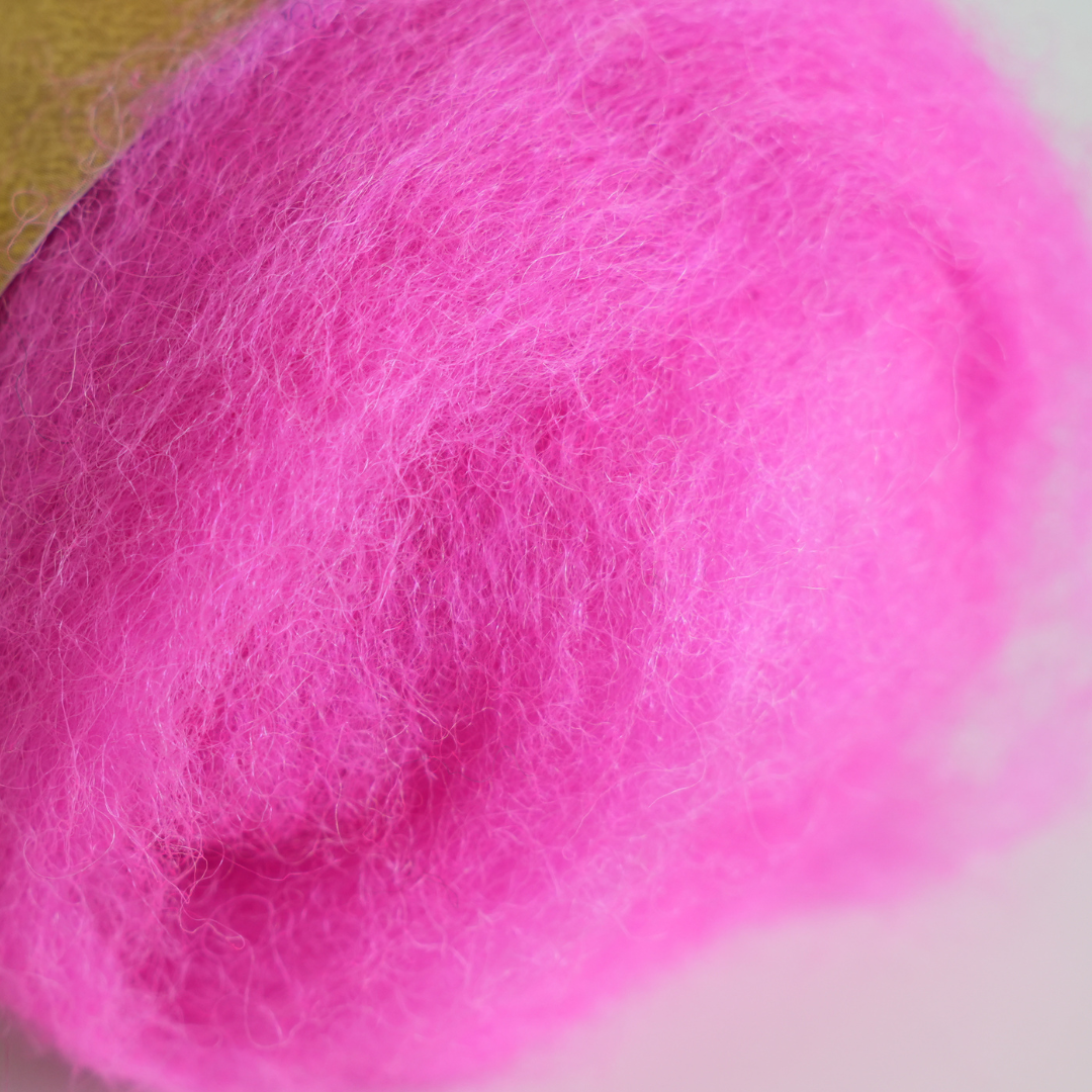 Corriedale Wool Pink 2 - Fuchsia