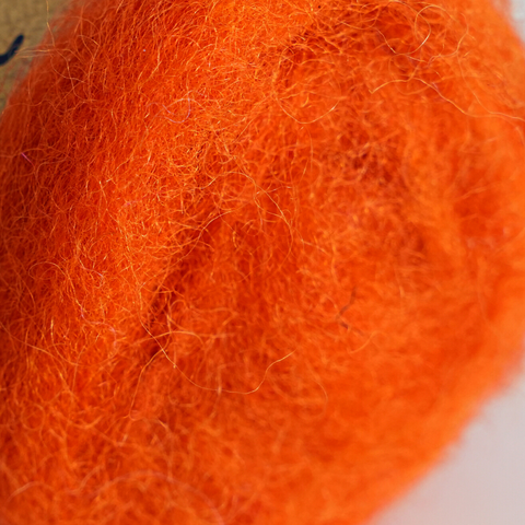 Corriedale Wool Orange 3 - Traffic Cone